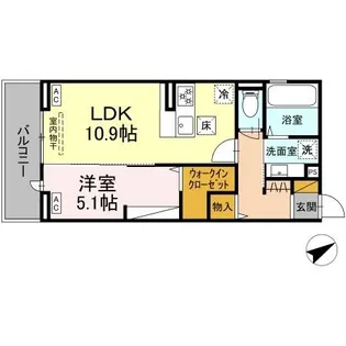 Dーセアリス【1階】の間取り