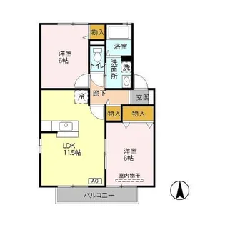 ヴェルクレール 壱・弐番館【2階】の間取り