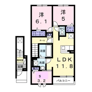 ウィステリアタウンG【2階】の間取り