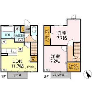TOIT VERT(トワ ヴェール)【1階】の間取り