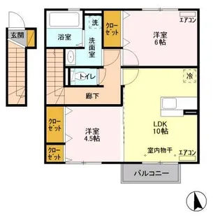 アヴニール A【2階】の間取り