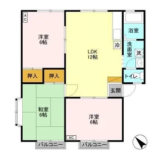 市角ハイツ【1階】の間取り