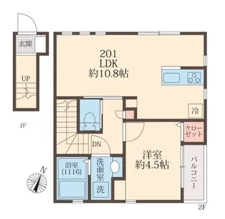 AN’S COURT天台【2階】の間取り