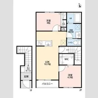 リーブルファイン若葉桜木【2階】の間取り