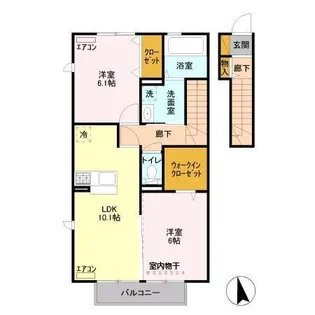 サングリーンB【2階】の間取り