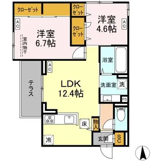 ヴィラージュ【1階】の間取り