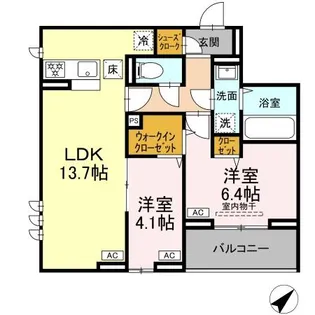 CLASSEUM都賀【1階】の間取り