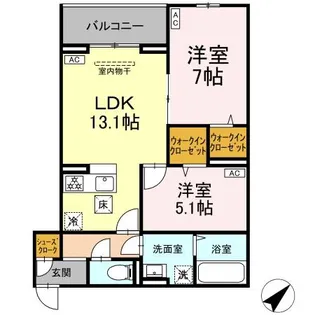 CLASSEUM都賀【1階】の間取り