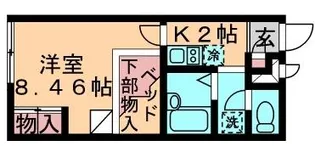 レオパレスガルデニア若葉【2階】の間取り