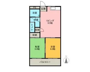 ガーデンプレイスめいわ【00304号室】の間取り