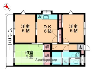 第二スカイマンション本木【303号室】の間取り