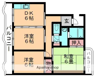 ヴェーネル都賀【102号室】の間取り