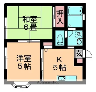 千葉県千葉市若葉区若松町【アパート】の間取り