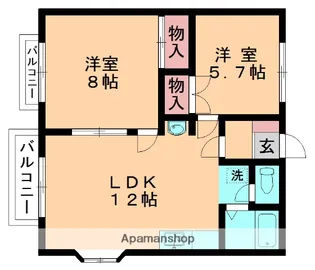 ノースヒルズ2【205号室】の間取り