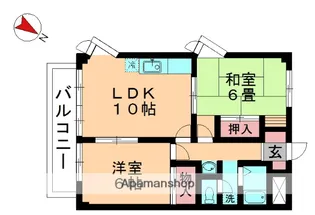 サンハイツヤマザキ(SB)【204号室】の間取り
