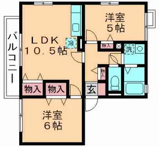 ハイツ クリノン【2階】の間取り