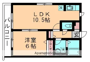 ヴェーエスコートB【102号室】の間取り
