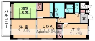 ハイラーク千葉【4階】の間取り