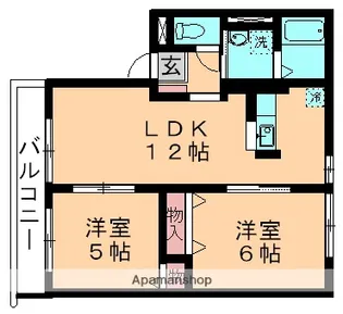 プリイェール2NDA【202号室】の間取り