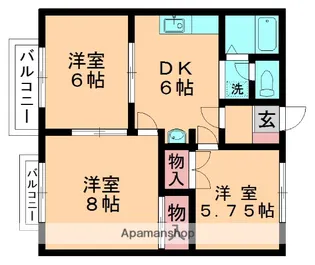 ノースヒルズ1【202号室】の間取り