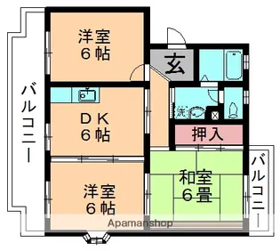 グランCITY都賀【304号室】の間取り