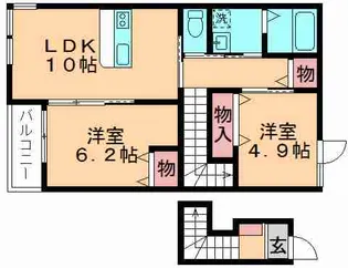 RITZ SOLIUS SOUTHWING【2階】の間取り