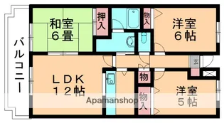 ラプソディ西都賀B棟【102号室】の間取り