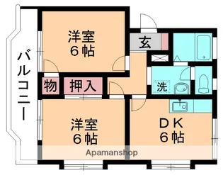 シャイン城の下【107号室】の間取り