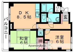 千葉県千葉市中央区道場北2丁目【マンション】の間取り