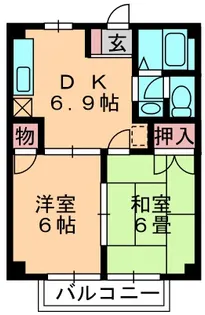 スカイハイツ弐番館【2階】の間取り