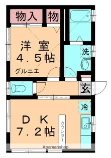 スカイビレッジ2【201号室】の間取り