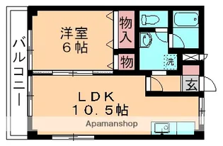 シャイン城の下Ⅱ【101号室】の間取り