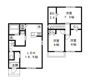 千葉県千葉市稲毛区山王町【一戸建】の間取り