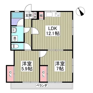 ヒルズミヤコ【2階】の間取り