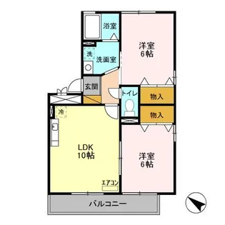 IS・若葉 AB【2階】の間取り