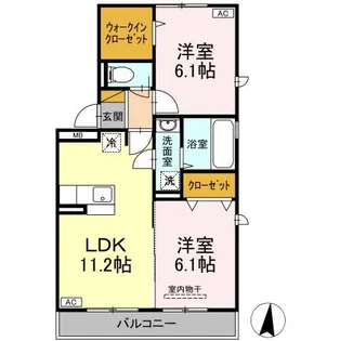 PARK HILLS MIYAKO B【2階】の間取り