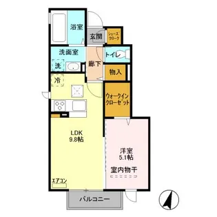 ディア コートⅤ【102号室】の間取り