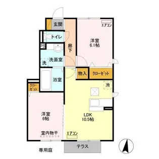 アヴニール B【1階】の間取り