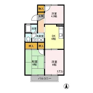 ヴィラモデルナ A【2階】の間取り