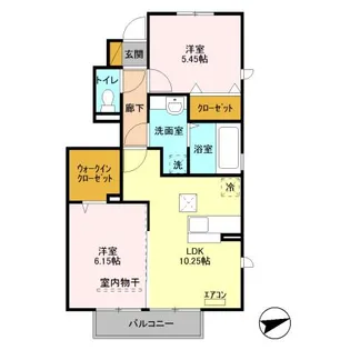 サザンハート吉岡 B棟【1階】の間取り