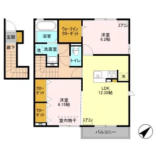 ロイヤルコート小倉【2階】の間取り