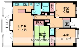 グランボア千葉ウィングアリーナ【505号室】の間取り