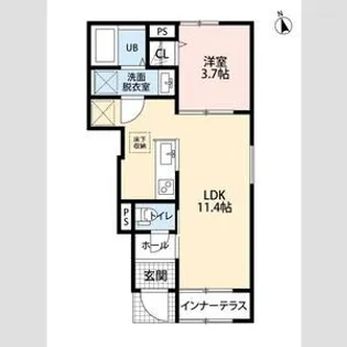 リーブルファイン若葉桜木【1階】の間取り
