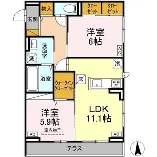 ヴィラージュ【1階】の間取り