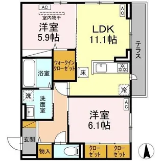 ヴィラージュ【1階】の間取り