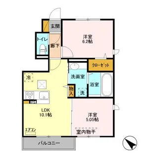 レジデンス・トロワ【1階】の間取り