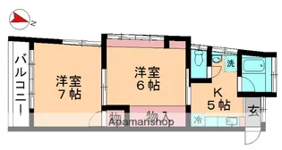 ピースハイツ(祐光)【203号室】の間取り