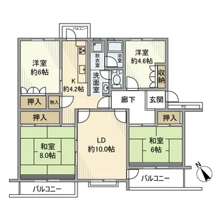 みつわ台3丁目13番住宅10号棟【2階】の間取り