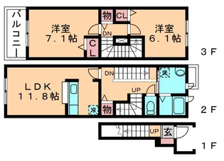 メテオールA【2階】の間取り
