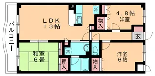 グランドステージ・コウA館【306号室】の間取り